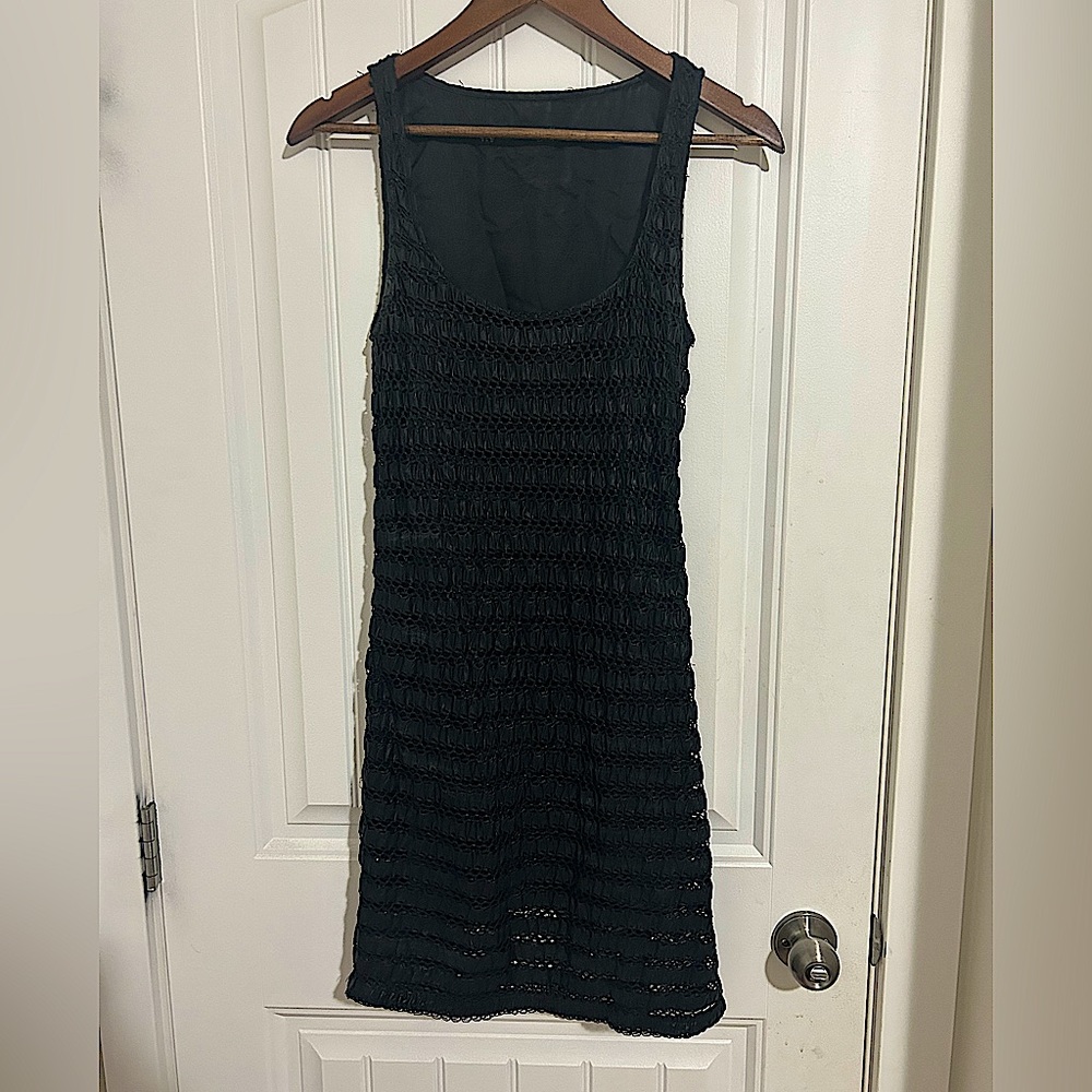 Zara Plastic Weave Black Dress